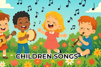 sing children song, nursery rhymes jingles, kid pop, for your youtube channel