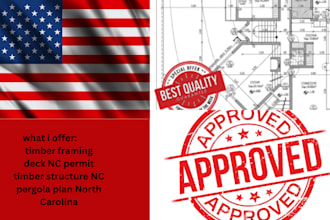 nc permit ready timber framing deck pergola structural plan