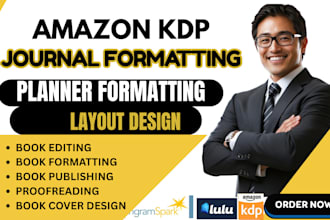 format your journal or planner for amazon KDP publishing