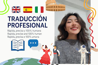 manual translation from english, spanish or italian