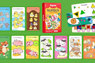 draw digital illustration kids card game design educational memory animal cards