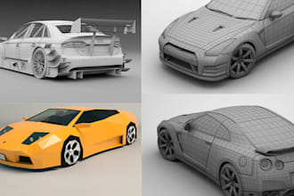 create 3d car models and animation in low poly style with texture for games