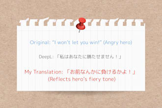 provide character driven japanese translation