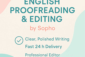proofread and edit 1000 words of english text in 24 hours
