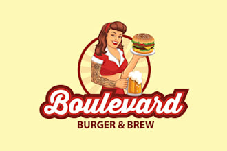 make super corporate restaurant logo for a new burger beer