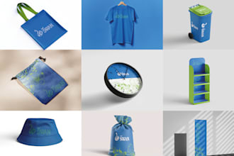 create brand merchandise and product mockups