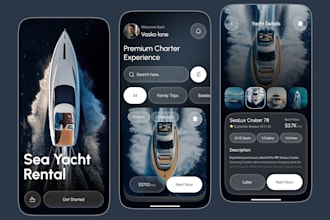 do car rental app, helicopter rental app, yacht rental app, limousine rental app