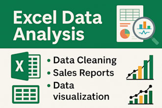 do excel data cleaning, formatting, and analysis as your data analyst