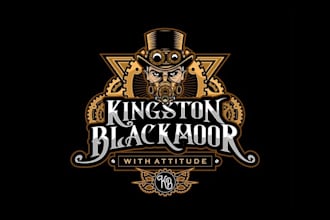 make important unique steampunk logo for clothing brand
