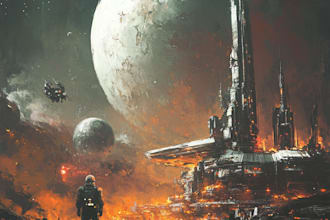 make spaceship, sci fi illustration and sci fi art