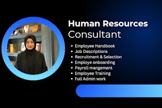 be your HR consultant for recruitment onboarding and admin tasks