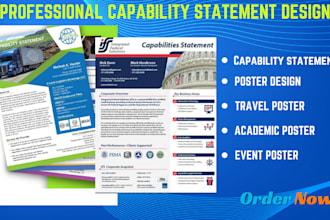 do capability statement design academic poster design travel poster event poster