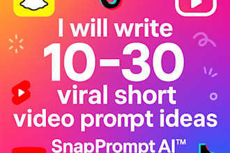 write 10 to 30 viral short video prompt ideas for tiktok, reels, or short