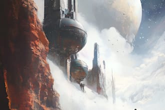 design spaceship, sci fi illustration and sci fi art
