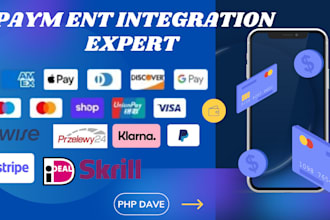 integrate shopify payment, stripe, paypal, klarna or any store payment gateway