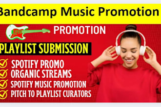bandcamp promotion, run ads to get you USA organic streams