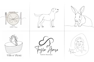 createaa single one vector outline line art design