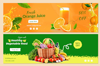 design amazing website banner, web slider, header and shopify banner
