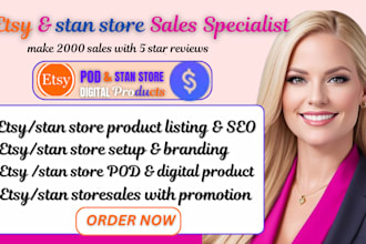 set up your etsy shop and stan store with ebooks, planners, journals, printables