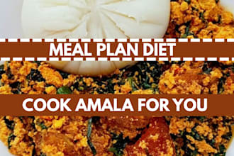 provide meal plan diet for balance amala cook vegetable rice and ogbolo