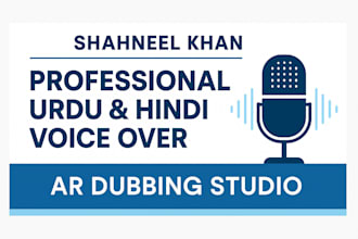 deliver professional urdu and hindi voice over and dubbing with perfect sync
