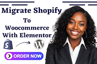 migrate shopify to woocommerce with elementor