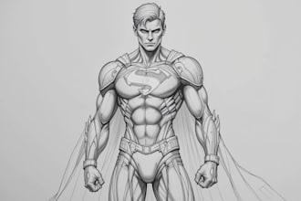 drawing  your superhero comic book art, character arts