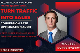help you increase your sales, 20 years cro expert with pro website cro audit