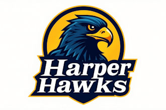make an amazing harper hawk mascot logo  with express delivery
