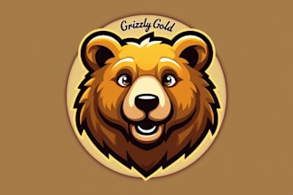 design outstanding gold bear mascot logo for you with unlimited revision