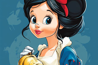 create a disney cartoon illustration for gift