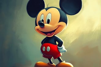 create a portrait in disney cartoon illustration for gift