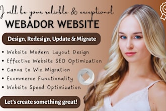 design or redesign hostinger website migrate canva to wix, duda webador website