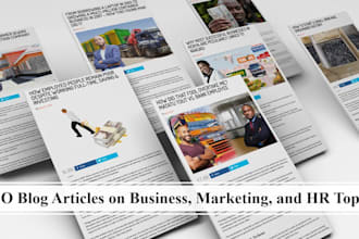 write SEO blog articles on business marketing and HR topics