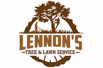 design exclusive tree, lawn service logo