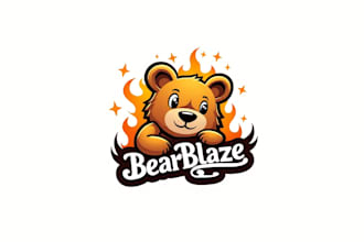 design high quality blaze bear mascot logo with unlimited revisions