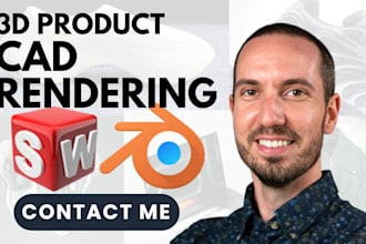 create cad design models, product rendering on blender, stl file for 3d printing