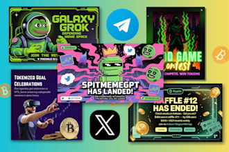 design banners and twitter posters for your crypto project