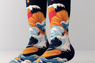 draw unique socks design or sketch for you