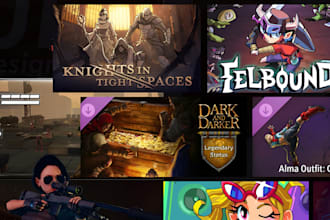 design steam capsule banner steam game library poster cover art logo game assets