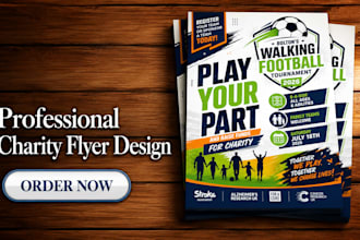 design charity, nonprofit, fundraising and donation flyer