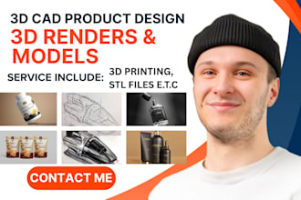 create professional high quality 3d models and stl files for 3d printing