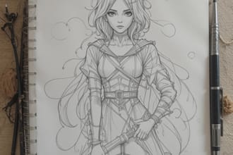 draw fantasy character design or monster