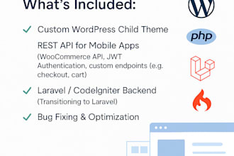 develop or customize PHP, laravel, or wordpress websites and apis