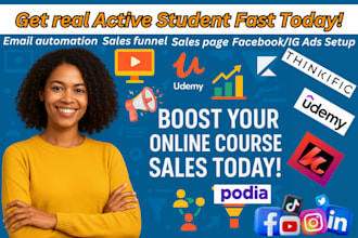 do udemy online course promotion, thinkific health marketing kajabi sales funnel