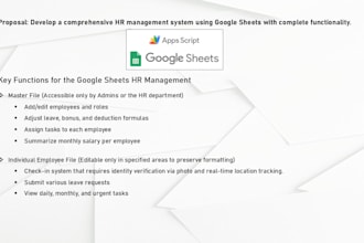 all in one HR system in google sheet