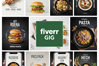 design an eye catching food menu, flyer, poster instagram ad