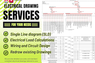 draw electrical single line diagram, load calculation, wiring, power control
