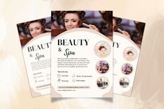 design beauty salon, fashion, promo flyer and price list