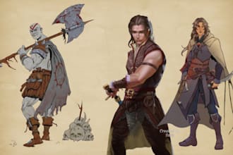 draw fantasy character concept art dnd party scifi creatur character dwarves art